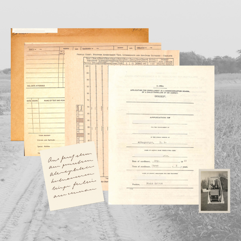 Example of the contents of a boarding school record